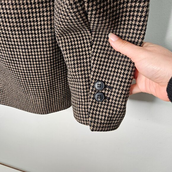 ZARA Woman Wool Houndstooth Outwear Blazer Jacket Coat Sz M Oversized 1255/805 - Picture 13 of 16
